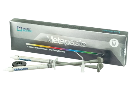 МЕТАПАСТА -  гидроокись кальция с сульфатом бария для временного пломбирования, 2шпр*2.2г., Meta