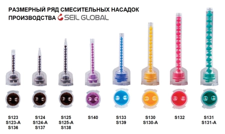 насадка смесительная new core mix tip s123 (1:1) коричневая (50 шт) seil global