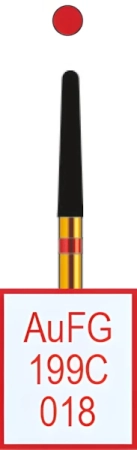 AuFG199C018 Бор алмазный FG - конус закругленный - 018 красный HORICO