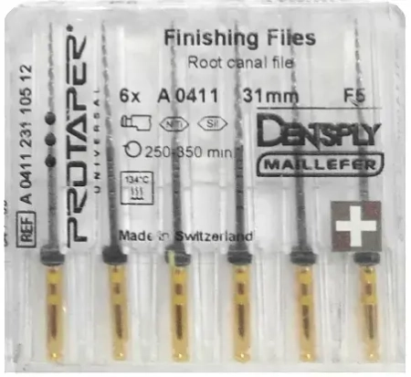 ProTaper / ПроТейпер машинные 31 мм F5 - желтые финишные (6 шт) Maillefer