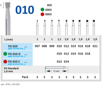 fg010021 бор алмазный fg - обратный конус - 021 серый horico
