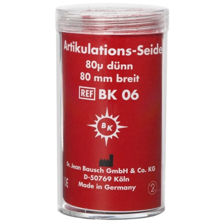 ВК 06 Шёлк артикуляционный рулон в пластиковом боксе, красный, 80мкм., 70мм*3м., Bausch