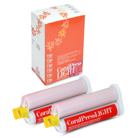 КоралПресс/CoralPress Light набор стоматологический слепочный оранжевый 2х50мл (62 гр) S&C Polymer