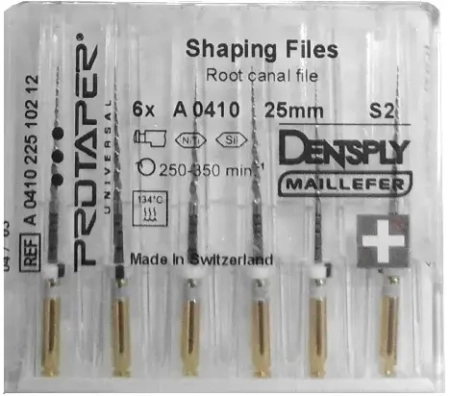 ProTaper / ПроТейпер машинные 25 мм S2 - белые формирующие (6 шт) Maillefer