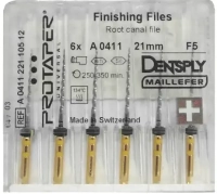 protaper / протейпер машинные 21 мм f5 - желтые финишные (6 шт) maillefer