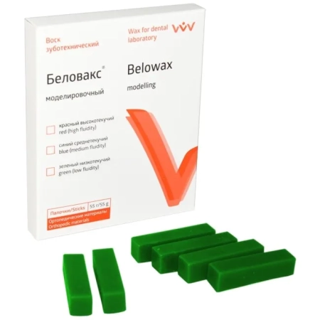 Воск Беловакс моделировочный зелёный 55г "ВладМиВа"