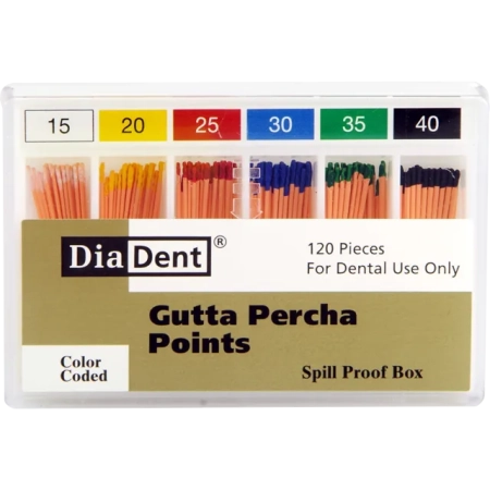Гуттаперчевые штифты - №15-40 - 120 штук, DiaDent