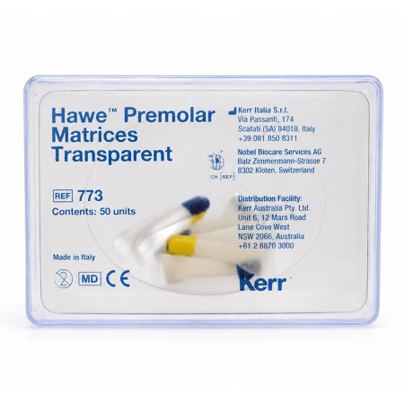 Матрицы Hawe Transparent Premolar для премоляров, полоски анатомической формы, 50шт., арт. 773, Kerr