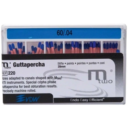 Гуттаперчевые штифты 04 Mtwo №40, 60шт., VDW