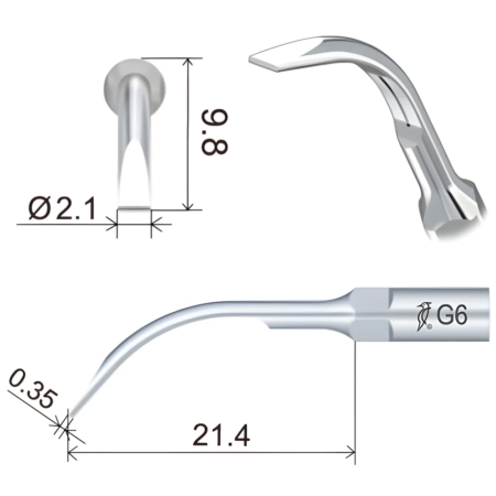 насадка g6 к скайлеру, для снятия зубных отложений (подходит к woodpecker, ems)