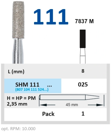 SHM111025 Бор алмазный H - цилиндр  - 025 HORICO