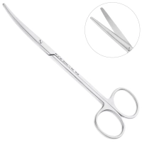ножницы хирургические metzenbaum изогнутые, тупой кончик, 14.5 см 19-26* hlw
