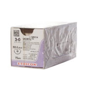 викрил с 1 иглой l=75см., usp 3-0, sh-2 plus (колющая), 20мм 1/2с, 12шт., johnson&johnson