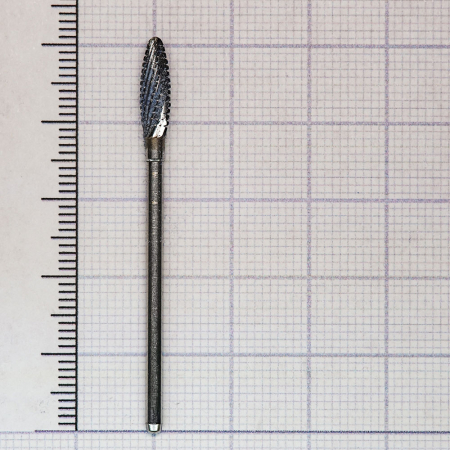 277137040 Фреза твс - олива - 040 серый насечка агрессивная спирально-зубчатая мет.сплавы пластм. ти