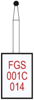 fgs001c014 бор алмазный fgs (313) - шар - 014 красный (хвостовик укороченный)horico