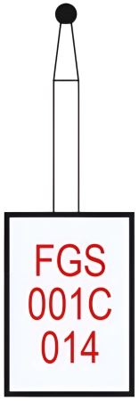 FGS001C014 Бор алмазный FGS (313) - шар - 014 красный (хвостовик укороченный)HORICO