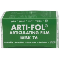 вк 76 артикуляционная фольга в рулоне, двусторонняя, зеленая, 8мкм, 75мм*15м., bausch