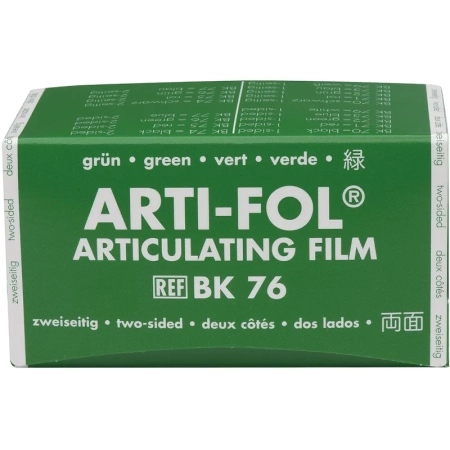 ВК 76 Артикуляционная фольга в рулоне, двусторонняя, зеленая, 8мкм, 75мм*15м., Bausch