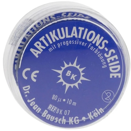 ВК 07 Шёлк артикуляционный рулон в пластиковом боксе, синий, 80мкм., 16мм*10м., Bausch