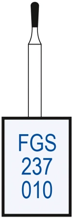 FGS237010 Бор алмазный FGS (313) - груша - 010 серый (хвостовик укороченный)HORICO