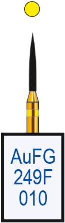 aufg249f010 бор алмазный fg - пламя заостренное - 010 желтый horico