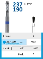 237190023 фреза твс - груша - 023 синий насечка крестообразная стандарт, мет/сплавы, пластмасса,гипс