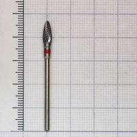 257140040 фреза твс - пламя - 040 красный насечка крестообразная мелкая, мет/сплавы, пластмасса