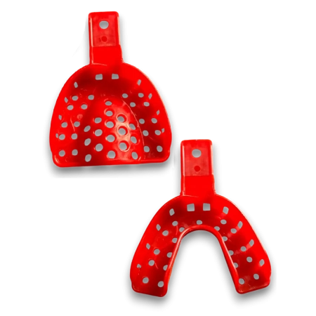 Ложка слепочная №2 комплект верх/низ (красный) Сонис