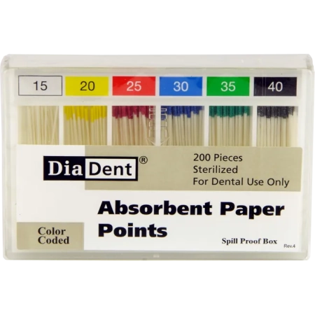 Бумажные штифты - №15-40 - 200 штук, DiaDent