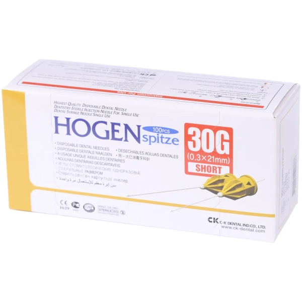 иглы карпульные hogen spitze 0.3 x 21 мм 30g (100 шт) ckdental