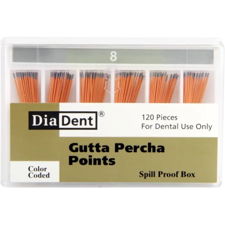 Гуттаперчевые штифты - №8 - 120 штук, DiaDent