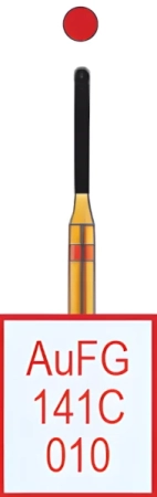 AuFG141C010 Бор алмазный FG - цилиндр закругленный - 010 красный HORICO