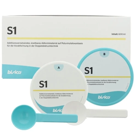 Bisico S1 putty - база для техники двойного оттиска, 2 банки*300мл., арт. 01120