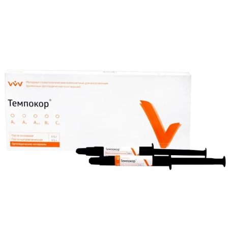 Темпокор A2 паста для временных коронок (3.5 г + 3.5 г) ВладМиВа