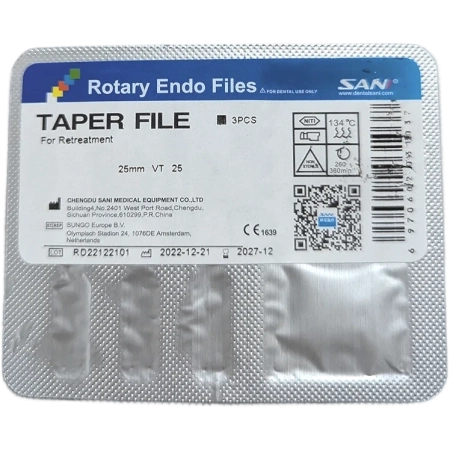 сани тэйпер - файлы для перелечивания 25 мм vt/25, 3 шт (sani taper file)