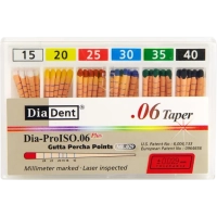 гуттаперчевые штифты - конусность 06 - №15-40 - 60 штук, diadent