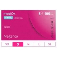 перчатки нитриловые mediok magenta, размер: s, цвет: розовый, 50 пар