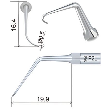 насадка p2l к скайлеру, левоугловая, для снятия зубных отложений (подходит к woodpecker, ems)