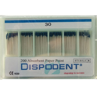 штифты бумажные абсорбирующие 02 №30 (200 шт) dispodent