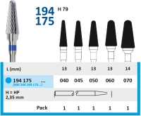 194175060 фреза твс - пика - 060 синий насечка простая  станд. мет. сплавы пластмасса гипс hori