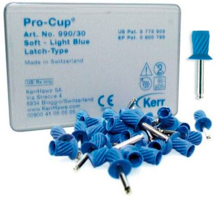 Pro-Cup Soft - Light Blue - чашечки для чистки и полировки, мягкие, голубые, 30шт., Kerr