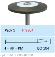 h9904 диск полировальный - очень грубая зернистость - полировка керамики, циркона, ø 25мм., horico