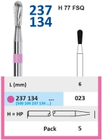 237134023 фреза твс - груша - 023 розовый тонкие прямые лезвия со спиральной поперечной насечкой