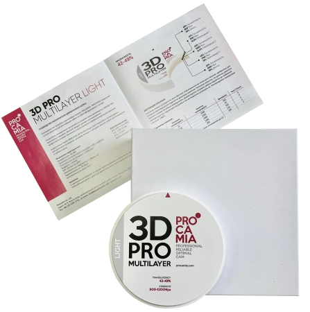 циркониевый диск procamia 3d pro multilayer light 98*18 c2