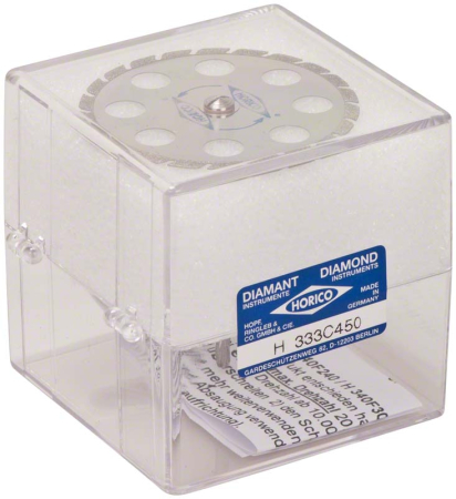 h333c450 диск алмазный d=45mm двухсторонний перфорированный с резьбой по краю, красный horico