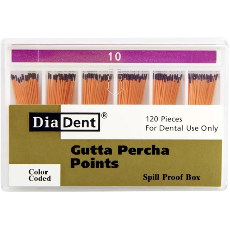 Гуттаперчевые штифты - №10 - 120 штук, DiaDent