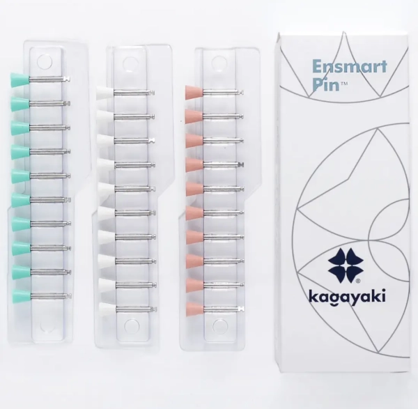 набор полиров "kagayaki ensmart pin" - чашки (силикон) - держатель из нержавеющей стали, уп/30шт