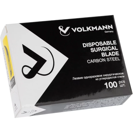 Лезвие для скальпеля №12D углеродистая сталь (100 шт) Volkmann