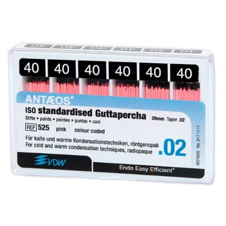 Гуттаперчевые штифты "Antaeos" 02 №40, 120шт., VDW
