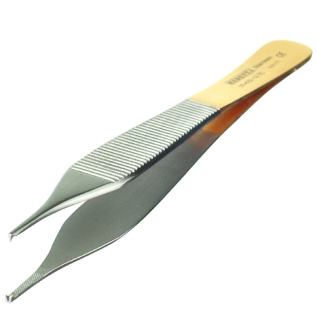 пинцет для мягких тканей с перекрестными насечками, зубчики 1х2, 12 см, medenta